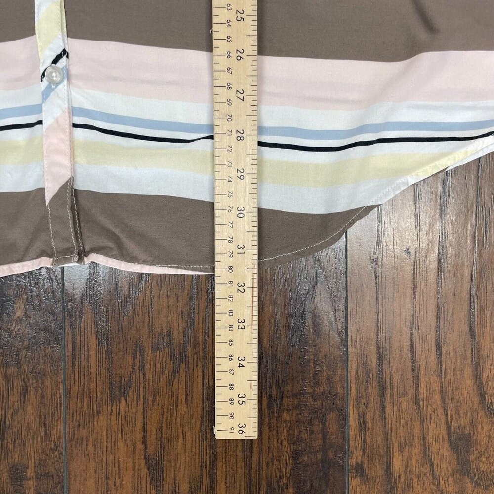 Torrid Top 3X Striped Challis Blouse Button-Up Short‎ Sleeve Women's - Picture 11 of 13